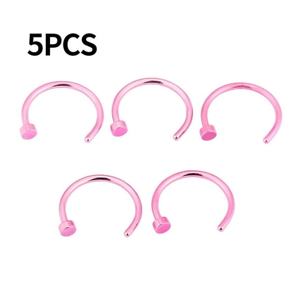 5PCS Simple L Shape Nose Studs Hooks Bar Pin Nose Rings Body Piercing Jewelry 5PCS Simple L Shape Nose Studs Hooks Bar Pin Nose Rings Body Piercing Jewelry